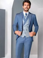 3 Pieces Slim Fit Formal Suits For Men Costume Homme High Quality Fashion Male Blazer Vest Pants Groom Tuxedos