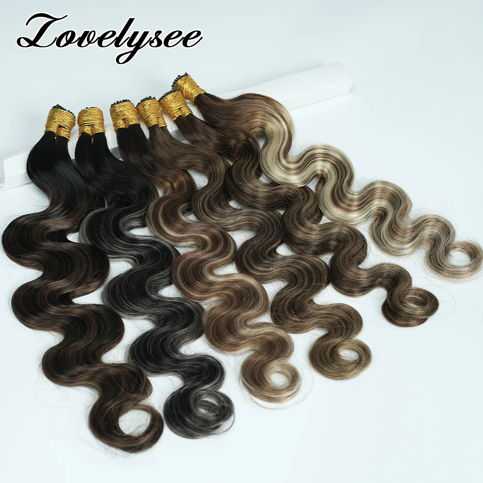 12"-26" Body Wave I Tip Human Hair Extensions Brazilian Keratin Natural Color Real Human Hair Natural Fusion Hairpiece For Women