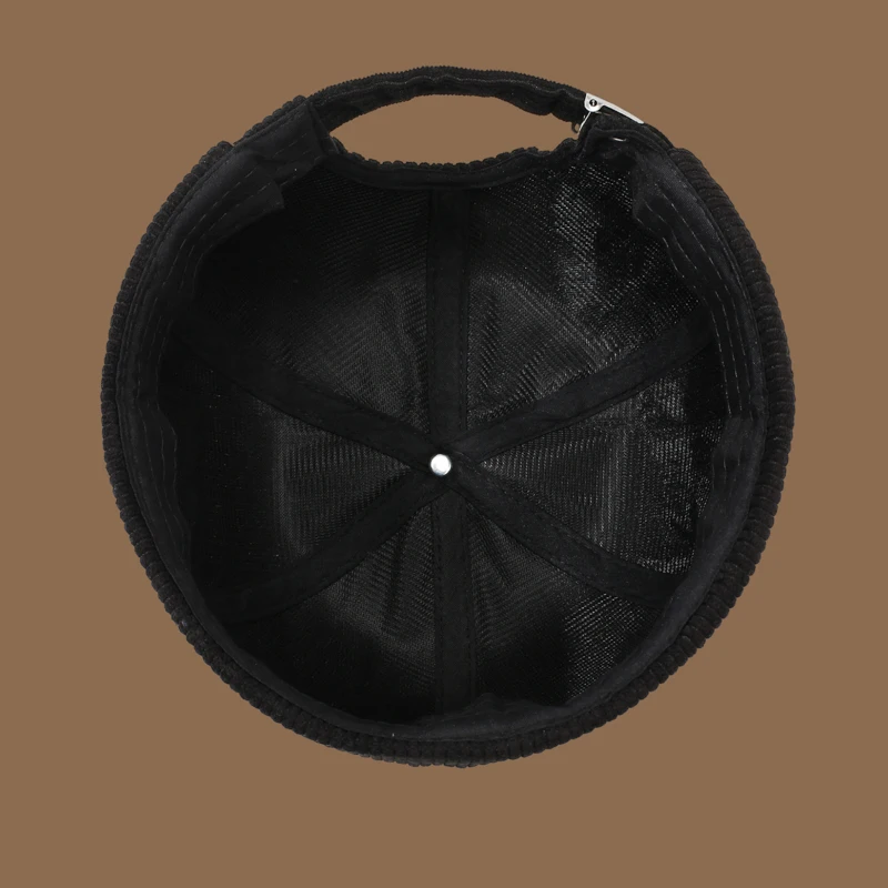 Autumn and winter corduroy brimless casual hat, personalized yuppie hat, men's and women's striped velvet melon skin hat 6