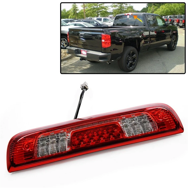 LUDARM Smoke Lens LED 3rd Brake Light For Chevy Silverado/GMC Sierra 1500/2500HD/3500HD 2014-2019 - Plug & Play, IP67 Waterproof