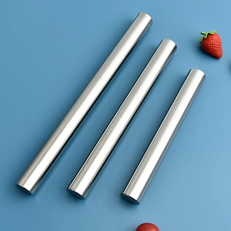 Rolling Pin Stainless Steel Baking Bread Pastry Roller Non-stick Baking Tool Cooking Pizza Cookie Cannoli Tubes Kitchen Utensils