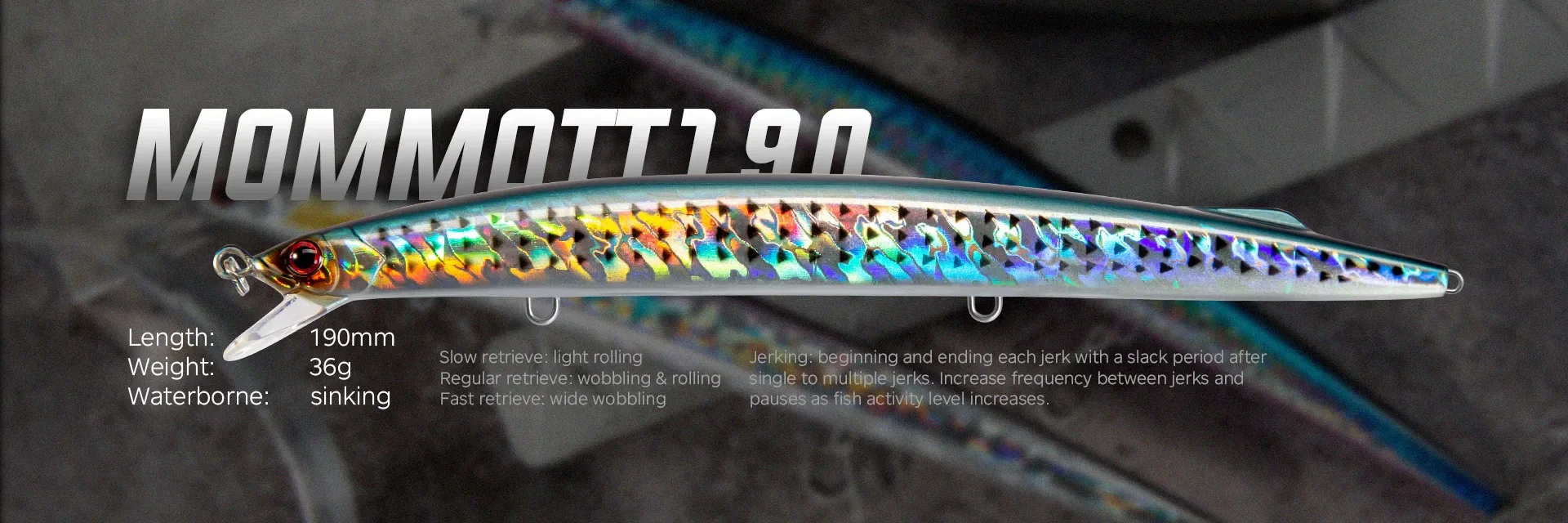 D1 Jerkbait Minnow Angeln Köder Gewichtete Sinkende Wobbler Künstliche Harte Köder 100mm 14g Angelgerät Für Seebarsch Thunfisch DT5021 – Detail 12