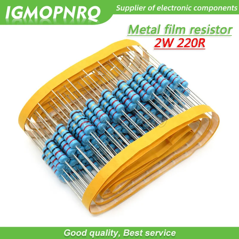 Metal Film Resistor Metal Film Resistors 20pcs 220 ohm 2W 220R Metal film resistor