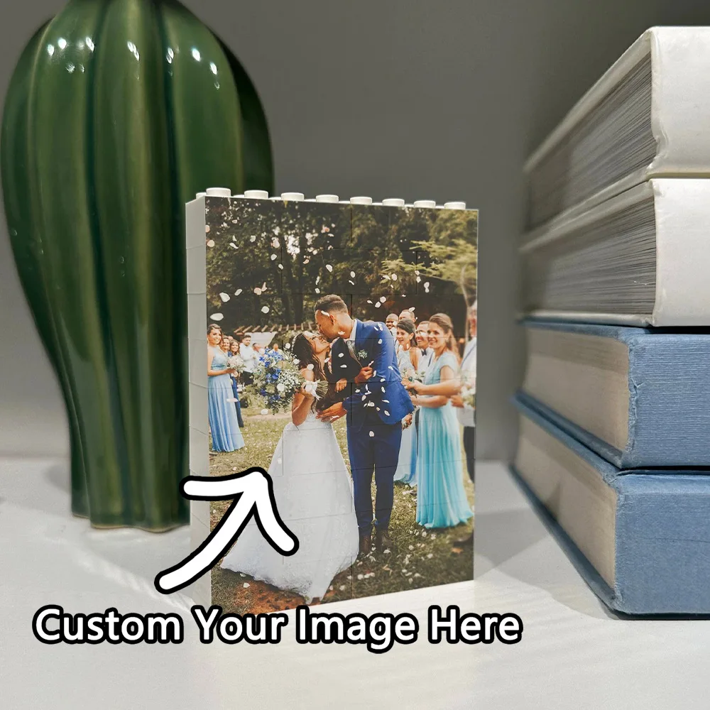 Personalized Portrait Photo Block - Custom Brick-Style Puzzle Decoration Gift