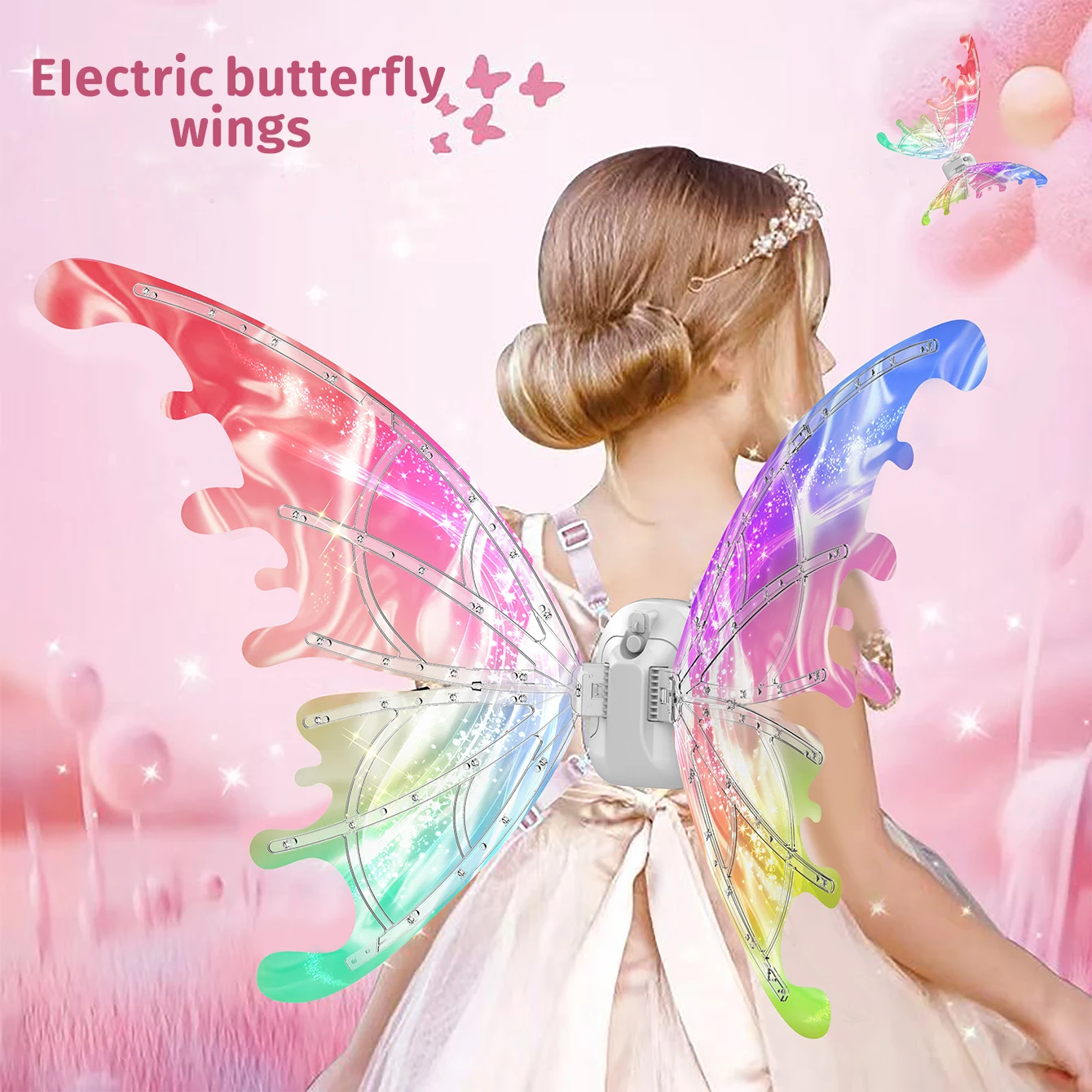 Halloween Children Electric Butterfly Wings Elf Wings Costume Magic Led bats Wing Cosplay Dress Up for Kids Cats Dogs