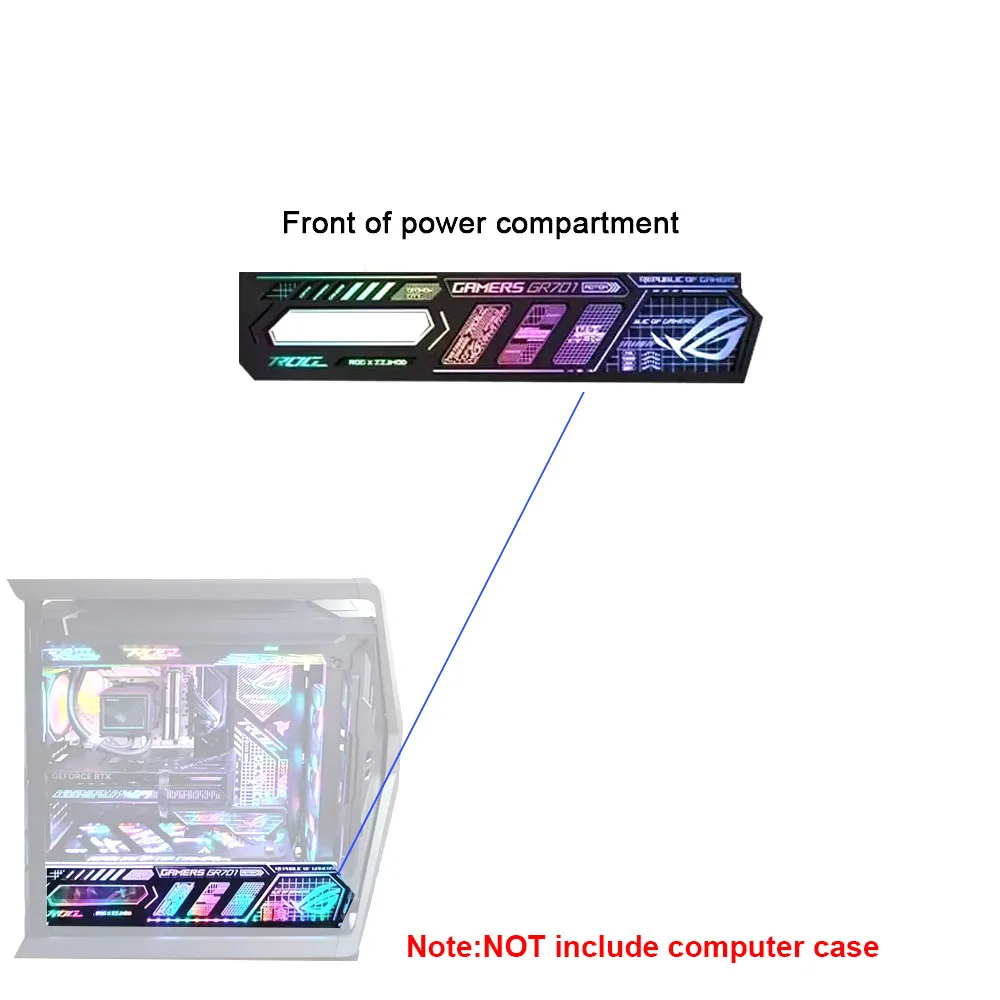 ARGB ROG GR701 HYPERION 섀시 조명 패널, 5V AURA SYNC 고품질 게이머 캐비닛 슈라우드 수리 PSU/360 라디에이터 플레이트