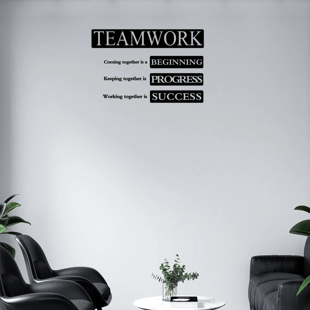 

1 pc hot sale inspiring teamwork words to encourage workers Wall Sticker Vinyl Art Home Decor For the office Art Decor Wallpaper