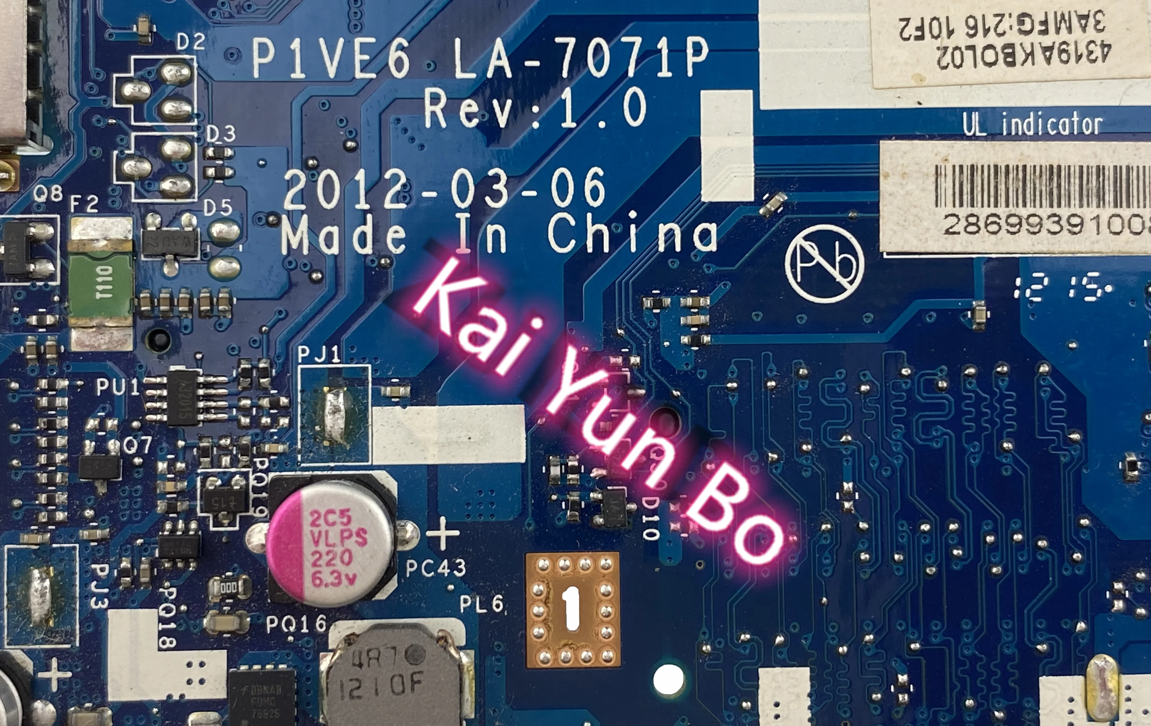 para Acer Aspire One 722 Séries C60 Ao722 Laptop Motherboard Mb8ft02002 Mbsft02003 P1ve6 La7071p Ddr3 100 Testado Trabalho - Imagem 2