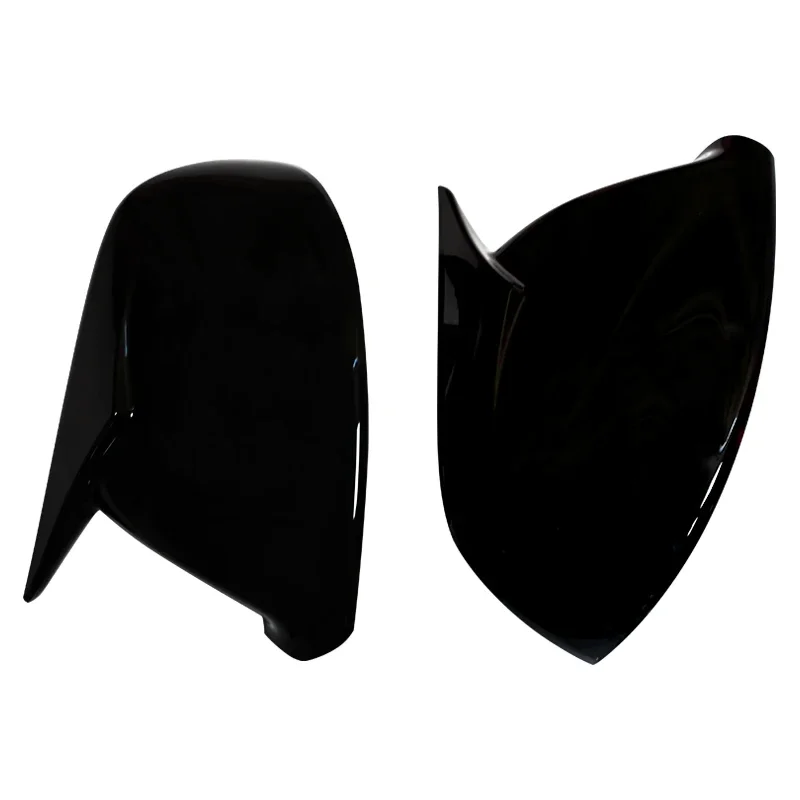 Glossy Black Side Mirror Cover Caps - Door Wing Rearview Replacement Shell Case