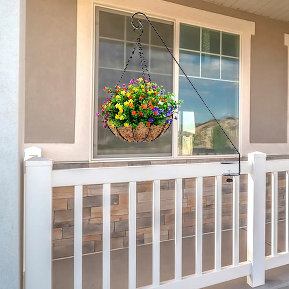 Description Picture 4 of item2 Pcs Extended Fence Deck Hook 360 Degree Rotary Heavy Duty Bird Feeder Hook Deck Mounted Hook for Hanging Bird Feeders Plants