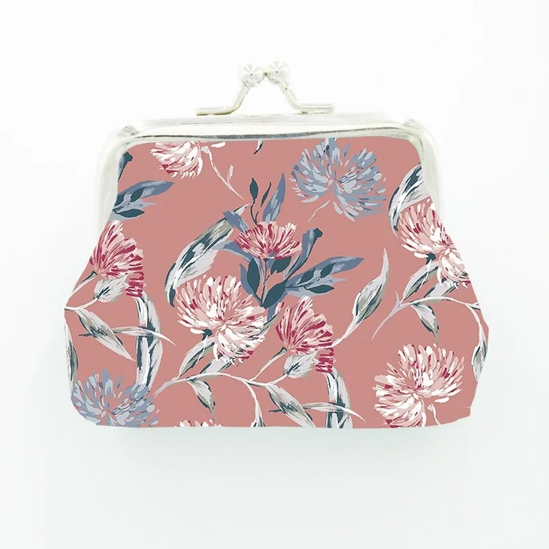 Leather Coin Purse Women Floral Mini Change Purses Kids Coin Pocket Wallets Earphone Key Card Holder Wallet Bag Pouch coin purse,coin wallet,change bag,women wallet,card wallet