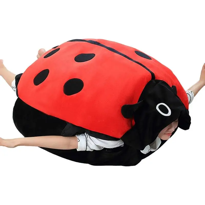 Interesting Wearable Ladybug Shell Funny Party Cosplay Doll Stuffed Soft Plush Sleeping Pillow Bed Cushion Game Gift