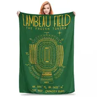 Green Bay Packers Lambeau Field Stadium Blankets Fleece Breathable Sofa Throw Blankets For Couch Office Throws Bedspread Quilt 1