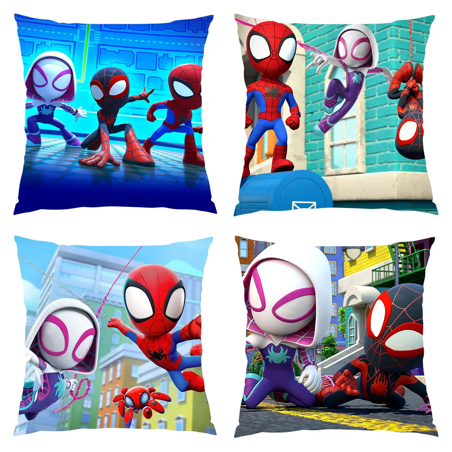 Spidey And His Amazing Friends Square Throw Pillow Covers Pillowcases Cushion Covers Painted Soft Cozy Throw Pillow Case Zipper cushion cover pillow case cover