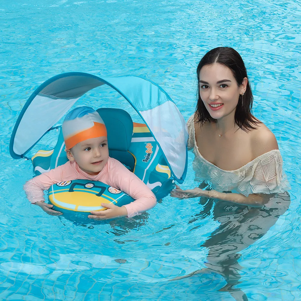

Float Kids Accessories With Toddler Pool Swimming Swim Non-inflatable Floating Seat Trainer Circle Canopy Ring Safety Buoyancy