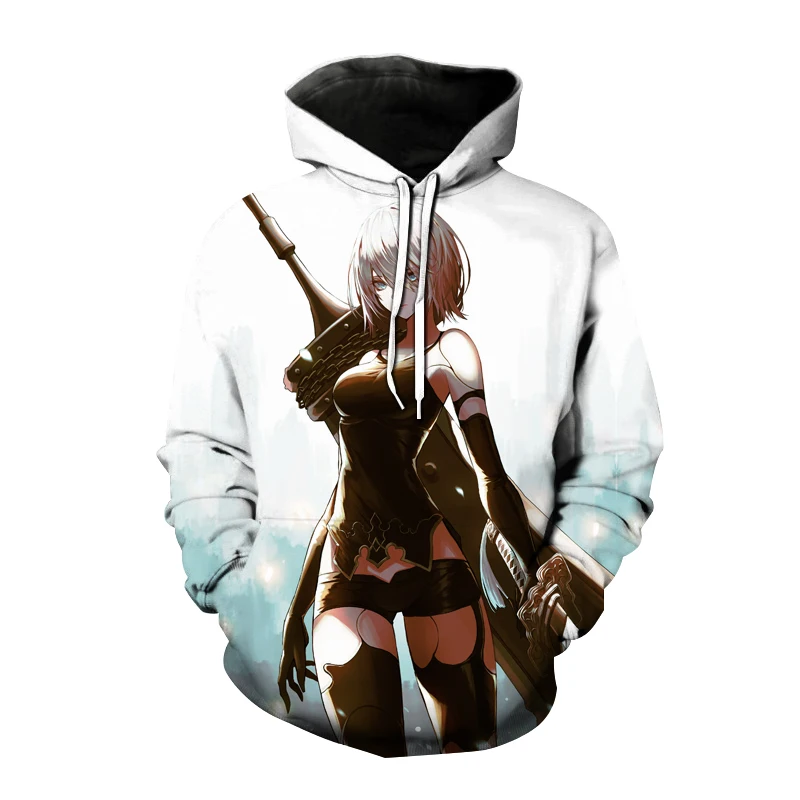 

2023 NEW Nier Automata Hoodies Anime Game 3D Print Sweatshirt Men Women Casual Oversized Hoodie Harajuku Pullover Cartoon Coat