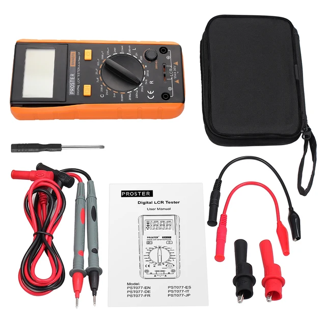 Proster Digital Multimeter LCR Meter Tester Tool Kit for Inductance Capacitance Resistance LCD