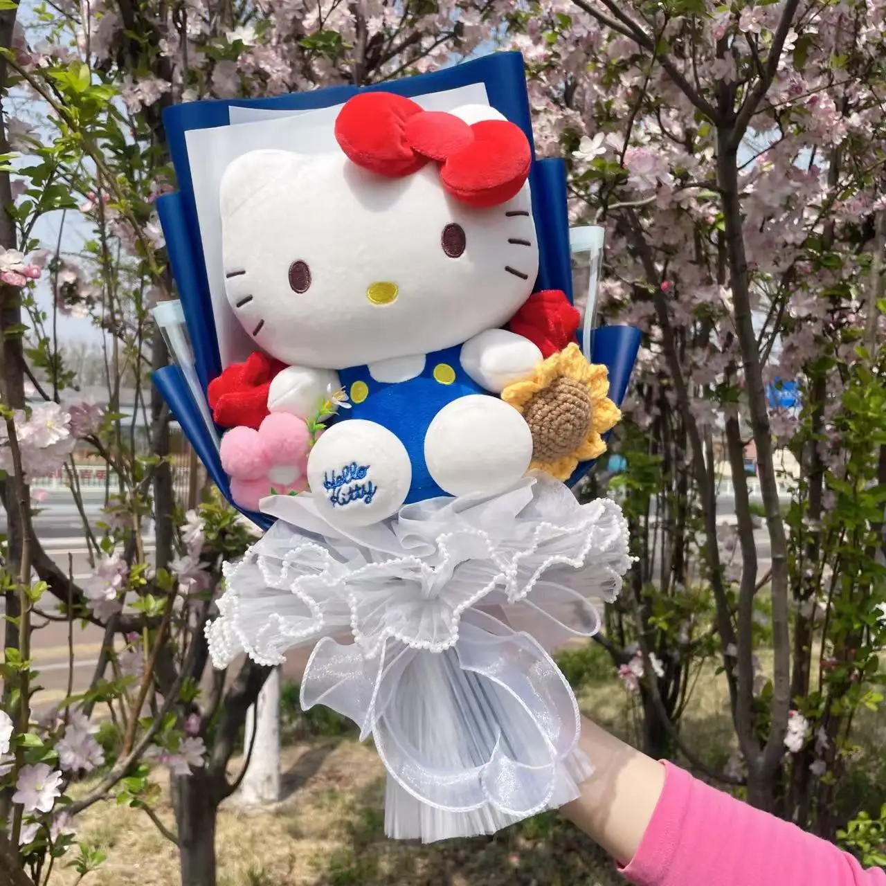 Cartoon My Melody Kuromi Cinnamoroll Kt Cat Plush Doll Toy Sanrio Bouquet Gift Box Valentine's Day Christmas Graduation Gifts