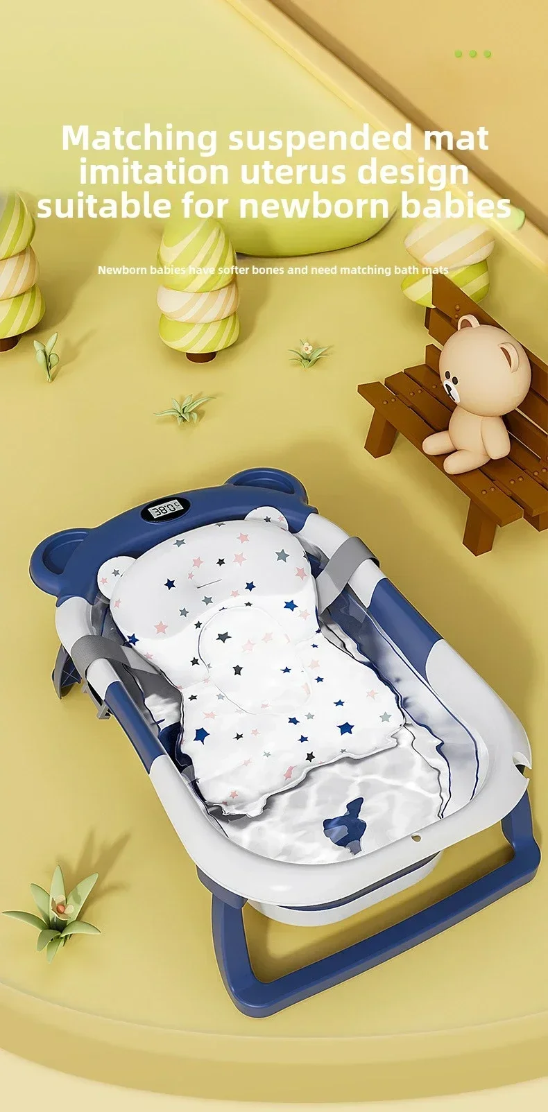 Foldable Baby Bath Tub Intelligent Temperature Display undefined