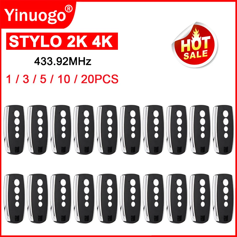 

STYLO4K STYLO2K STYLO 4K 2K Garage Door Remote Control 433.92MHz Rolling Code Garage Door Opener 433MHz