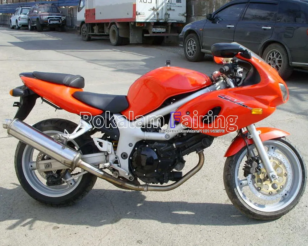 

For Suzuki SV400 SV650 98 99 00 01 02 SV 400 SV 650 1998 1999 2000 2001 2002 Orange Aftermarket Motorbike Fairing Kit