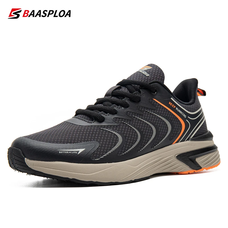 Baasploa 2023 Spring Men's Outdoor Sports Running Shoes Lightweight Mesh Breathable Mountain Running Fashion Sneakers
