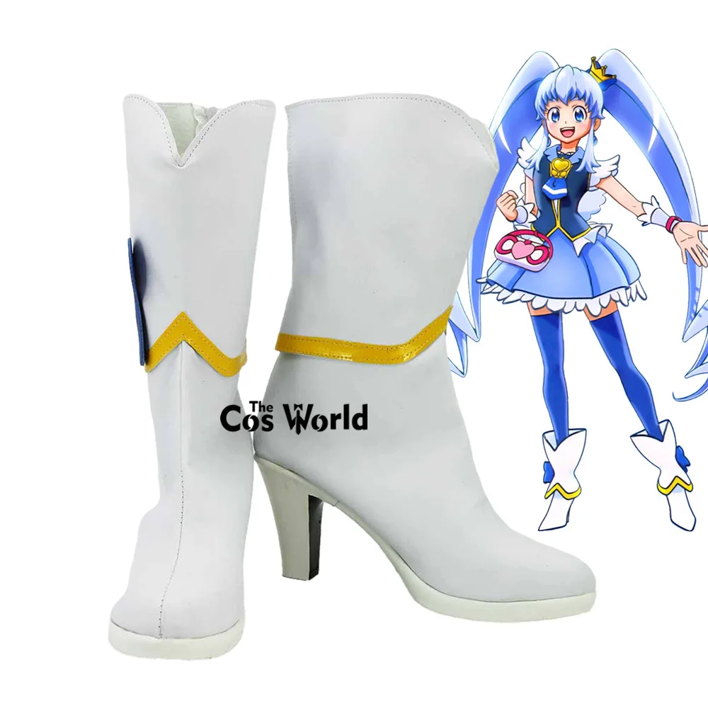 

Pretty Cure Precure Himelda Window Cure Queen of the Blue Sky Anime Customize Cosplay High Heels Shoes Boots