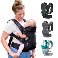Four-in-one Baby Shoulder Strap with Baby Shoulders Infant Baby Carrier All Positions Sling Wrap Cool Air Mesh Cotton Backpack