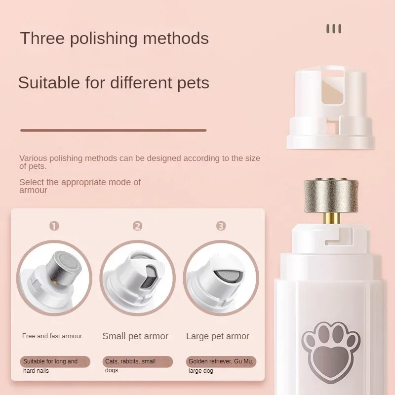Pet Nail Clipper, Pet Nail Grinder, Electric with Polisher Wheel, LED Light, USB Rechargeable 2-Speed for Cat Dog