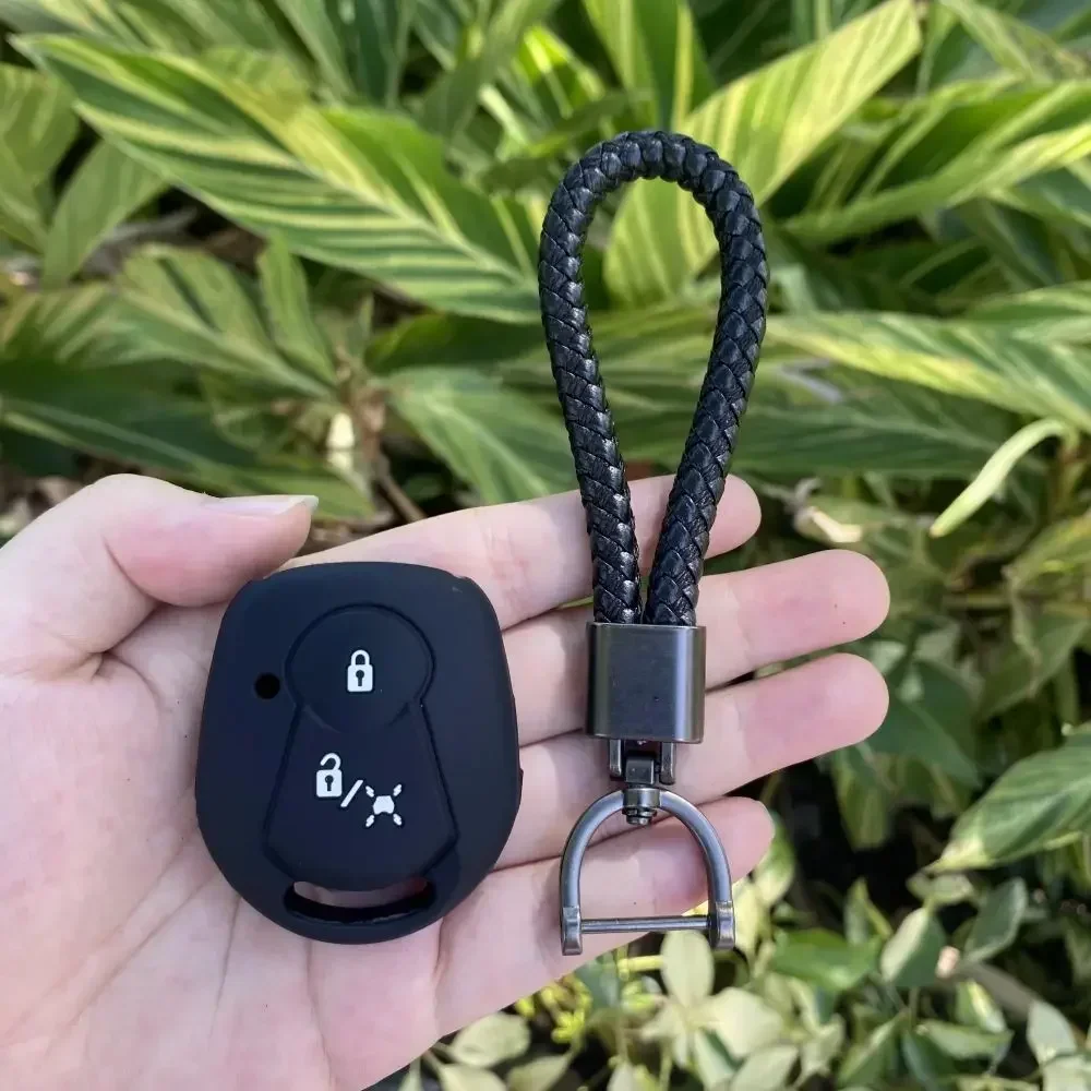2 Buttons Silicone Car Key Cover Case Protective Skin Shell Rubber Set for Ssangyong Actyon Kyron Rexton Keychain Accessories