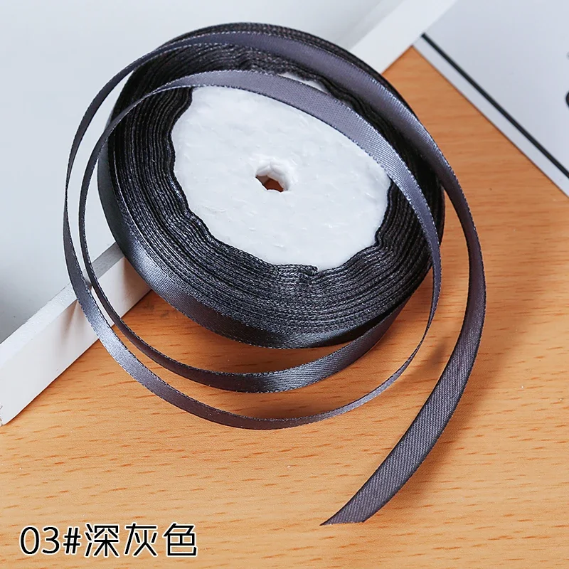 Elegant 6mm Silk Satin Ribbon for Special Occasions - 22 Meters Roll