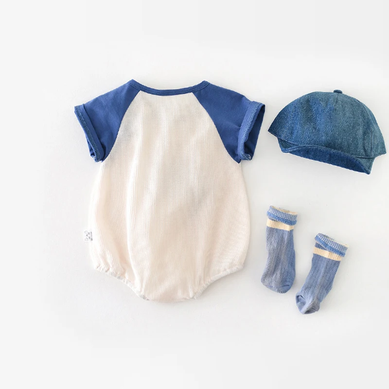 Summer Baby Clothes Patchwork Short Sleeve Bodysuit