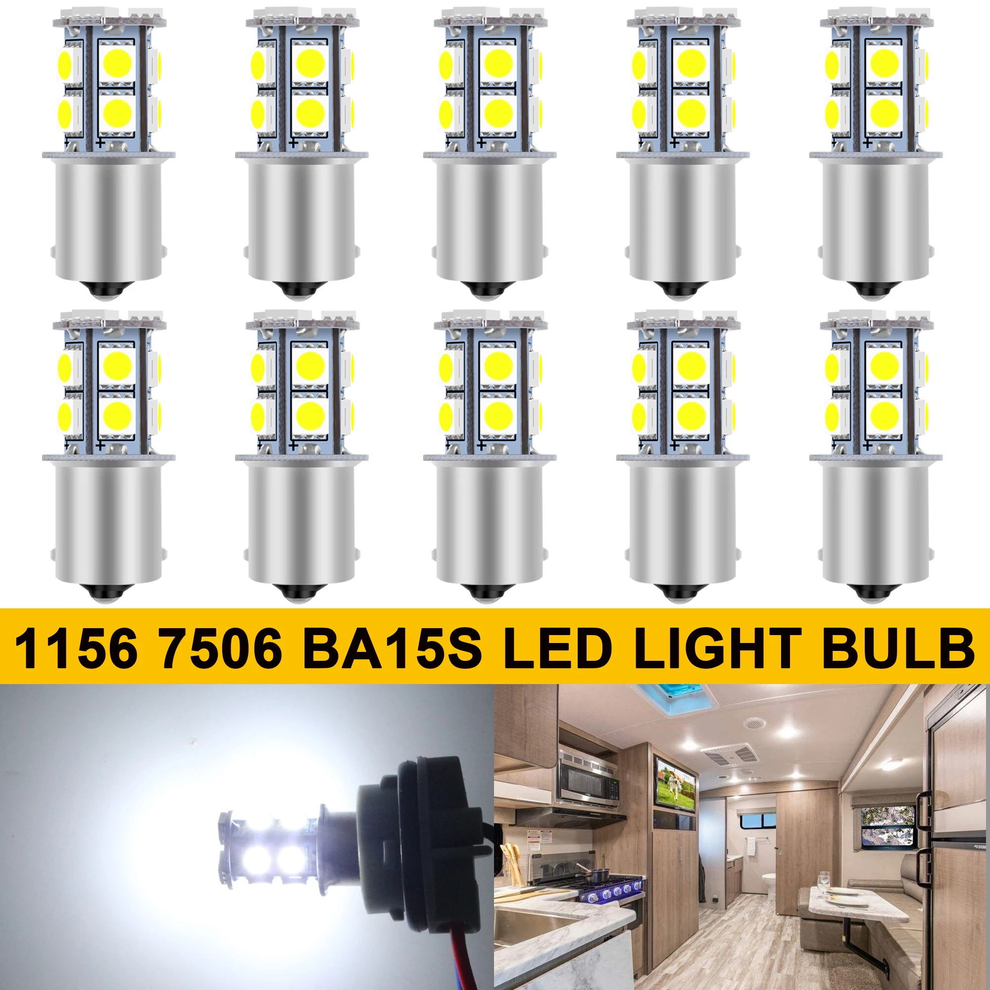 

Лампы Winetis 10X 1156 1141 1003 7506 BA15S светодиодный Xenon White Super Bright SMD для освещения салона лодки