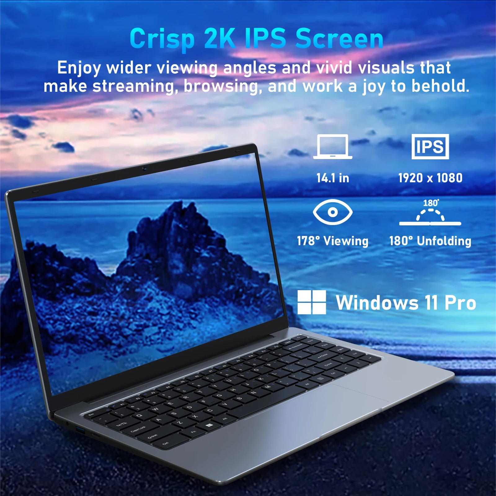인텔 제미니 레이크 J4105 쿼드 코어, FHD 화면, 윈도우 11 OS 미니 HD 노트북, 14.1 인치 노트북, 8GB RAM, 256GB ROM