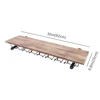 Wine Rack Wall Floating Bar Shelves Wine Shelf Real Wood Shelves Wall Shelf Unit Steam Punk Pipe Shelving Wine Glass Rack 6