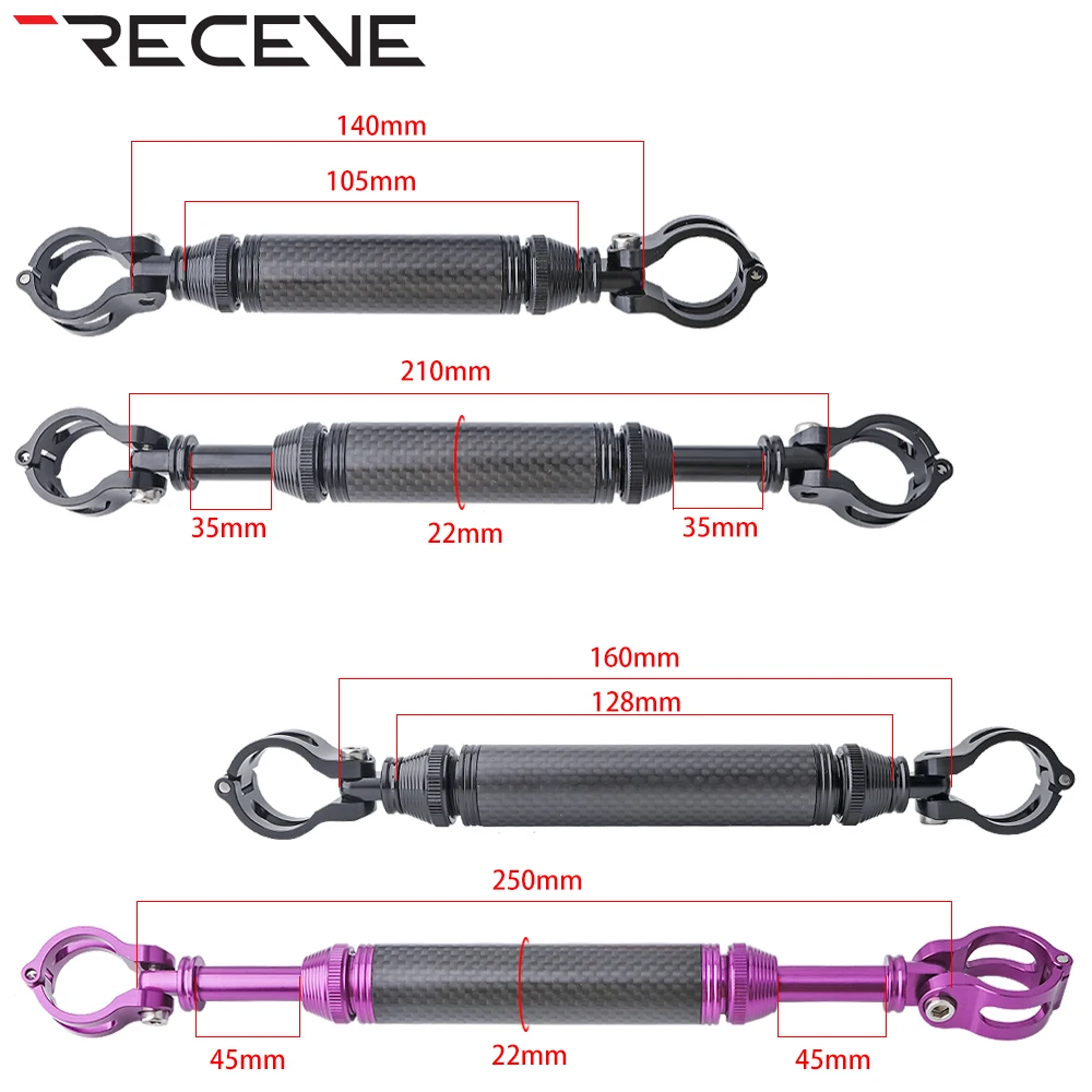 RECEVE Folding Bike Telescopic Rod Bicycle M Shape Handlebar Brace Bridge Extender Swallow-shaped Handlebar Holder For Brompton
