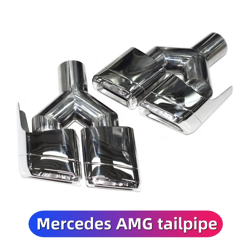 Exhaust pipe square mouth tailpipe muffler tip nozzle suitable for Mercedes-Benz C-class E-class S-class W204 W212 W221