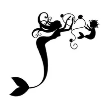 

Black/Silver Mermaid Holding Boby Decal Car Window Decoration Stickers 17.1*16.1CM