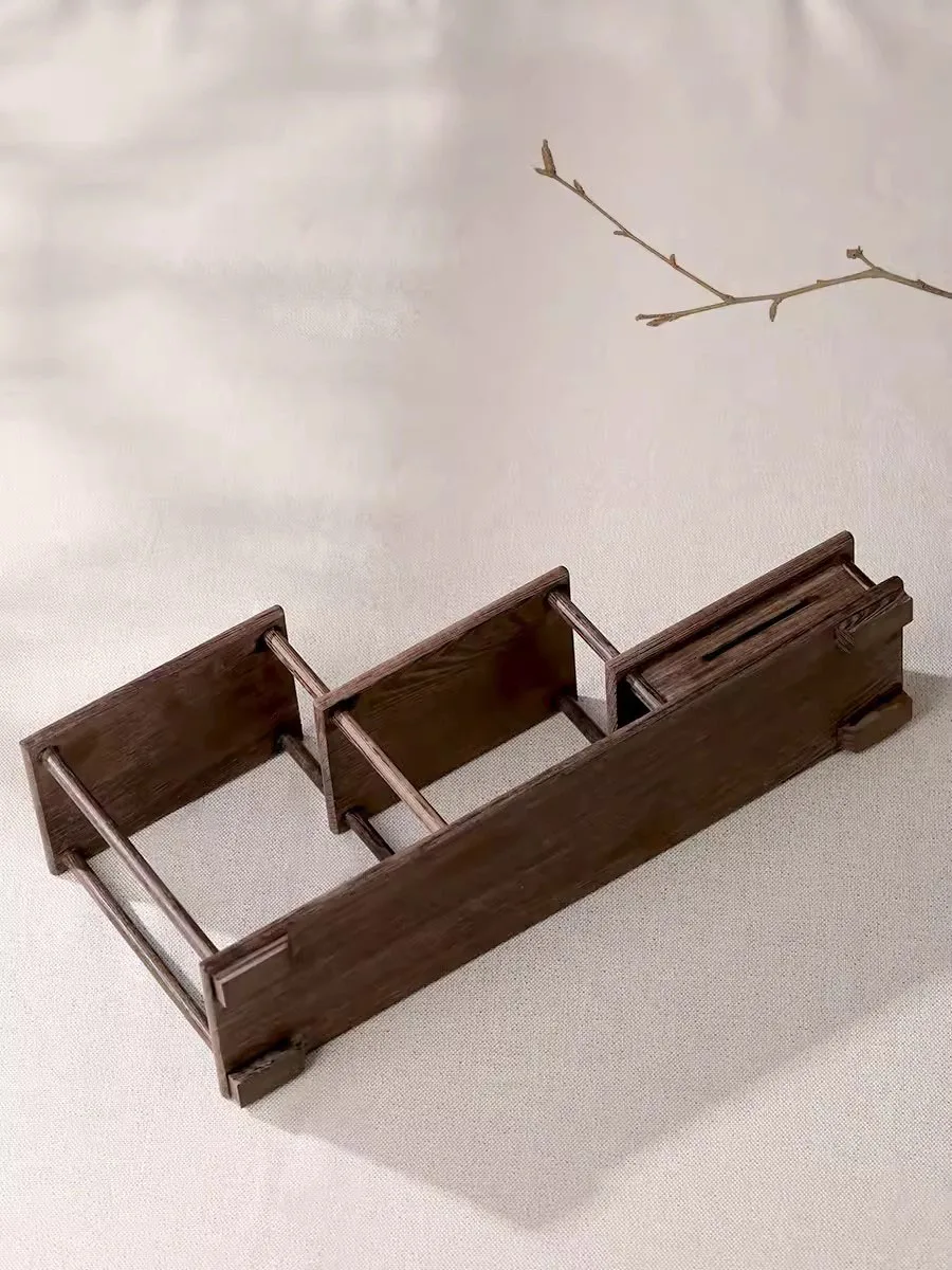 Solid Wood Tea Cup Rack, Mahogany Desktop Storage Rack, New Chinese Tea Pot and Tea Set Display Rack