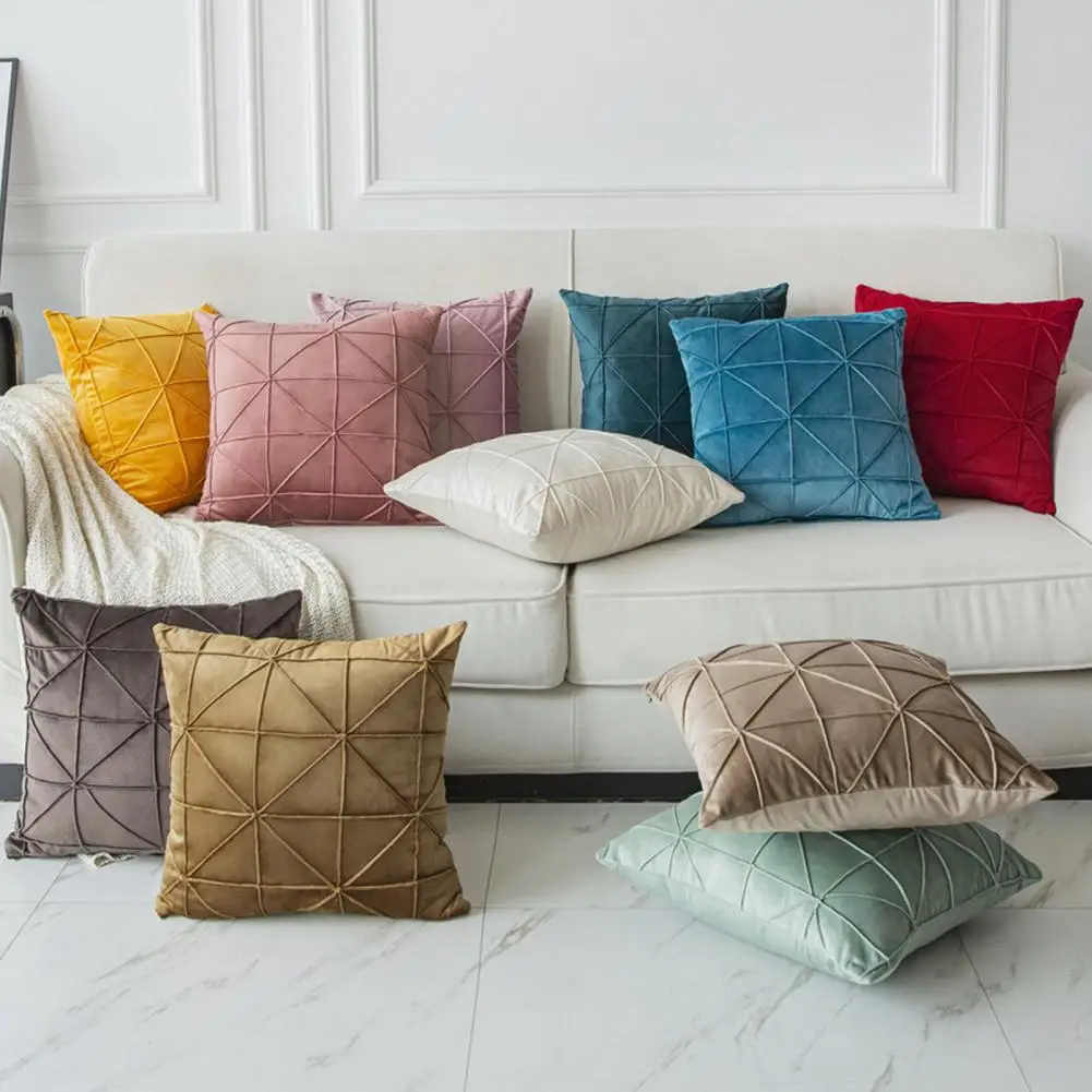 

Throw Pillow Case Decorative Square Nordic Style Art Velvet Sofa Cushion Cover Home Room Decor For Daily Use Solid Color Ins