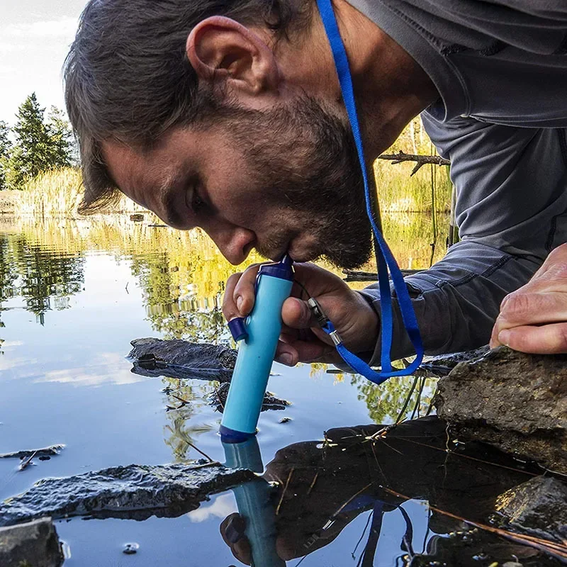 Outdoor Survival Emergency Direct Drinking Water Filtering Tool Individual Water Purifier Portable Filter Straw