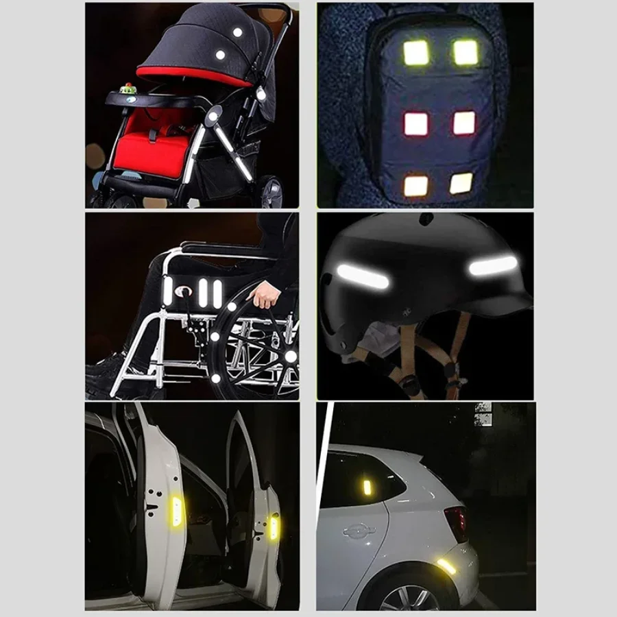 10PCS baby stroller anti-collision reflective patch bicycle night light patch safety warning multiple uses