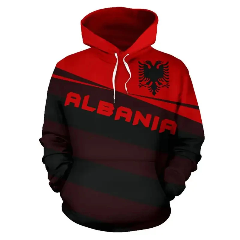 thumbnail image 1 of Sudadera con capucha con estampado 3D de la bandera de Albania para hombre, sudadera con capucha y chándal, ropa deportiva para hombre, 1 of 5