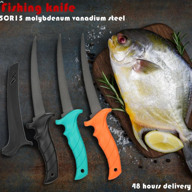 9 Fish Knife Set Pattern Blade Raw Fish Filleting Knife Sushi
