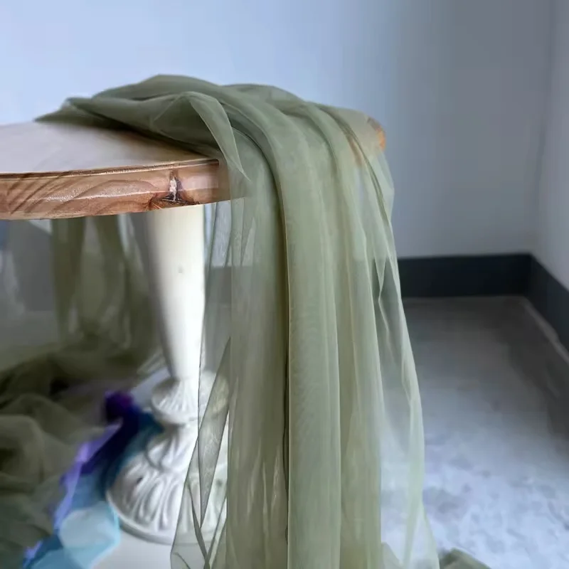 Elegant Sage Green Soft Tulle Fabric for Wedding Decor and DIY Projects