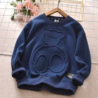 Sweat-shirt ours imprimé en acier pour garçons et adolescents, pull à manches longues pour filles et enfants, couverture en coton, Anime, nouvelle collection printemps-automne 2