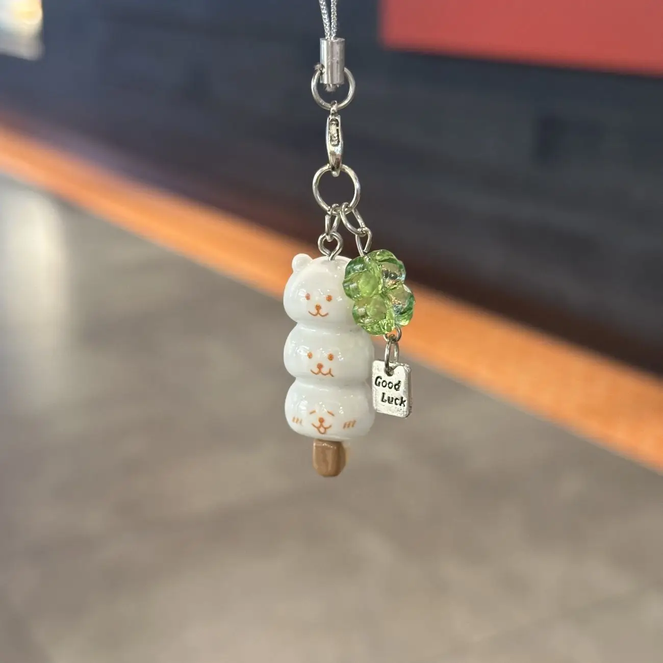 Charming Kawaii Cat Leaf Phone Charm - Handmade DIY Accessory