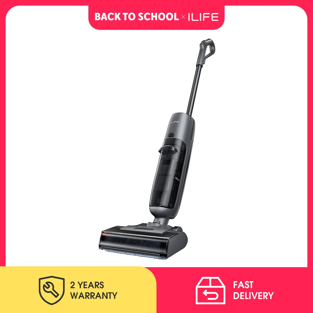 Aspirateur sans fil ILIFE W90 Pro, serpillière humide et sèche, aspiration de 7000 Pa, nettoyage automatique à une touche, laveur de sols, écran LED, grand réservoir d'eau double, version améliorée du W90 1