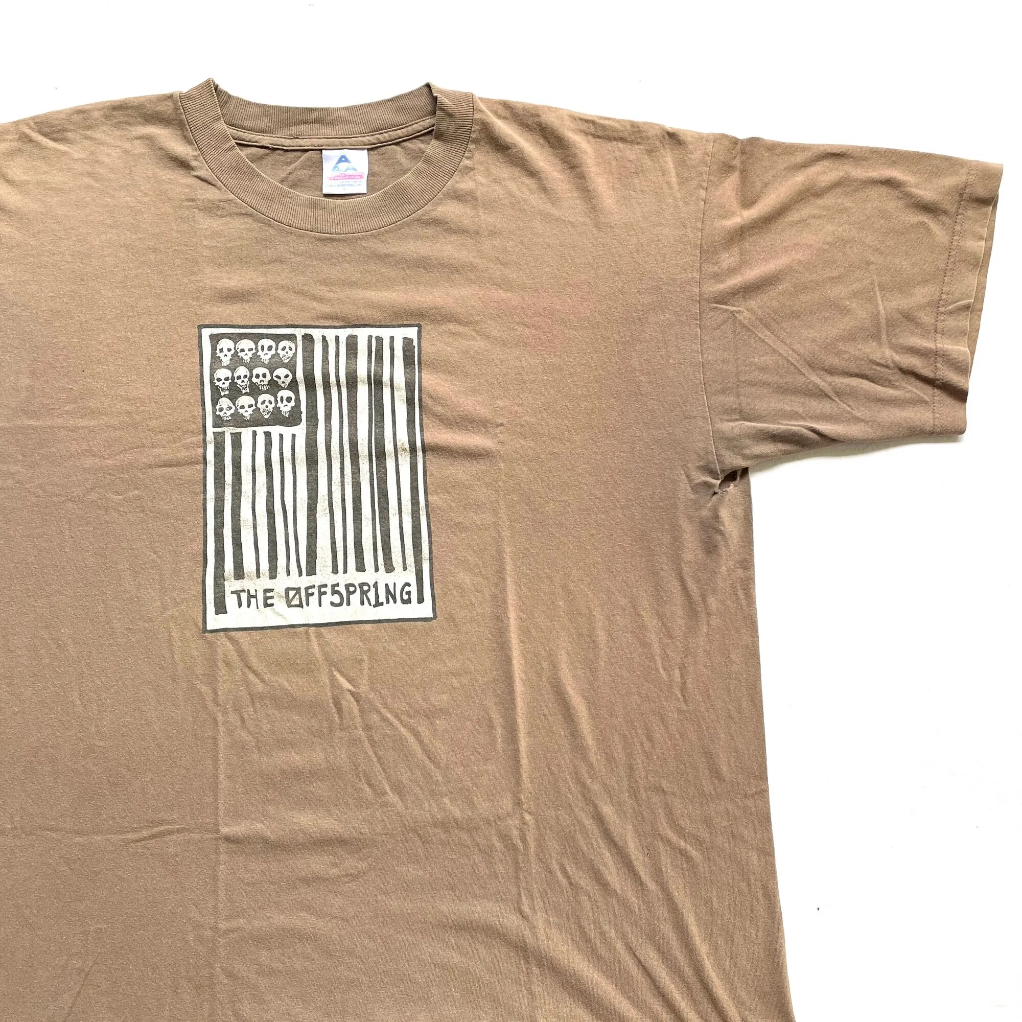 Maglietta Con Bandiera Teschi Con Codice A Barre Vintage Anni '90 Taglia Xl (W 24 X L 30.5)