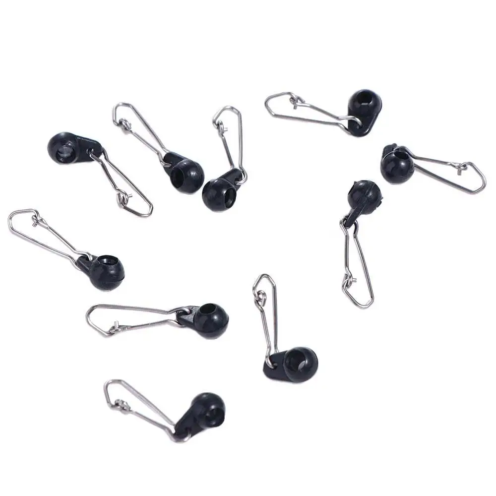 10Pcs Zip Sliders Fishing Line Snap Hook With Snap Clips Fishing Gear  Connector Swivel Accessories Ledger Zip Slider Beads